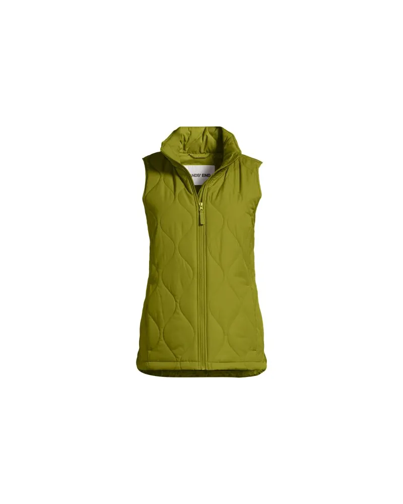 Lands' End Isolierte Steppweste FeatherFree, Damen, Größe petite, Grün, Polyester, by Grün
