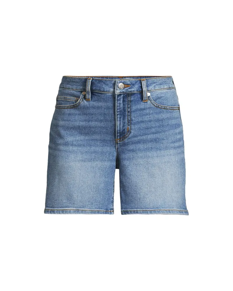 Lands' End Recover Jeansshorts, Damen, Größe plus, Blau, Elasthan/Baumwoll-Mischung/Polyester-Mischung, by Blau