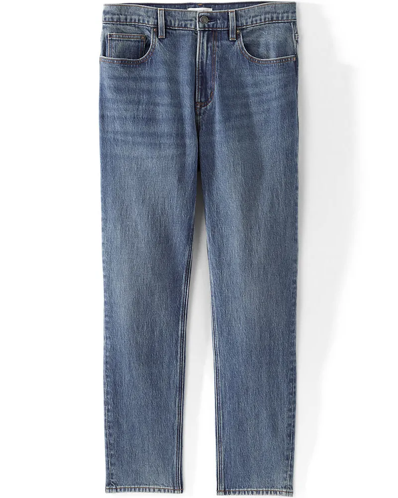 Lands' End Stretch-Denim Jeans, Slim Fit, Herren, Größe regular, Blau, Baumwoll-Mischung, by Blau