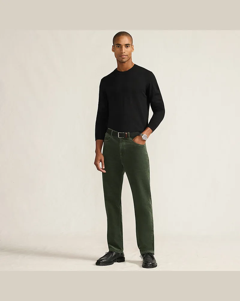 Lands' End Feincord-Hose Straight Fit, Herren, Größe regular, Grün, Baumwolle/Baumwoll-Mischung, by Grün