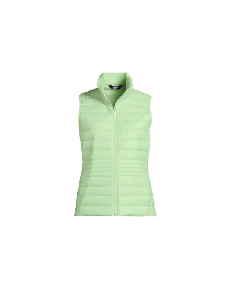 Lands' End Daunenweste WANDERWEIGHT Verstaubar Ultraleicht, Damen, Größe plus, Grün, Nylon, by Grün
