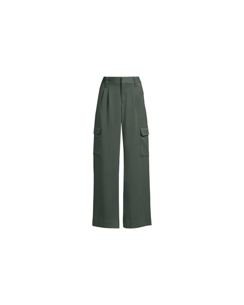 Lands' End Cargo-Bundfaltenhose mit weitem Bein, Damen, Größe regular, Grün, Elasthan/Viskose/Viskose-Mischung, by Grün