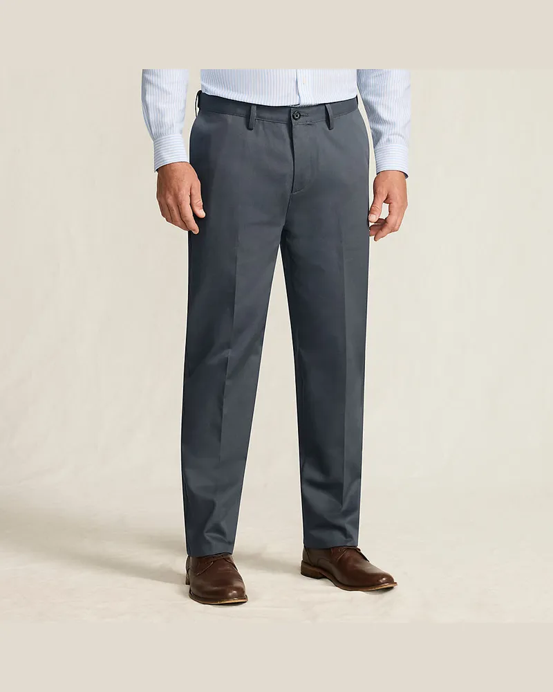 Lands' End CLASSIC COMFORT. Bügelleichte Chino, Herren, Größe regular, Grau, Baumwolle, by Grau