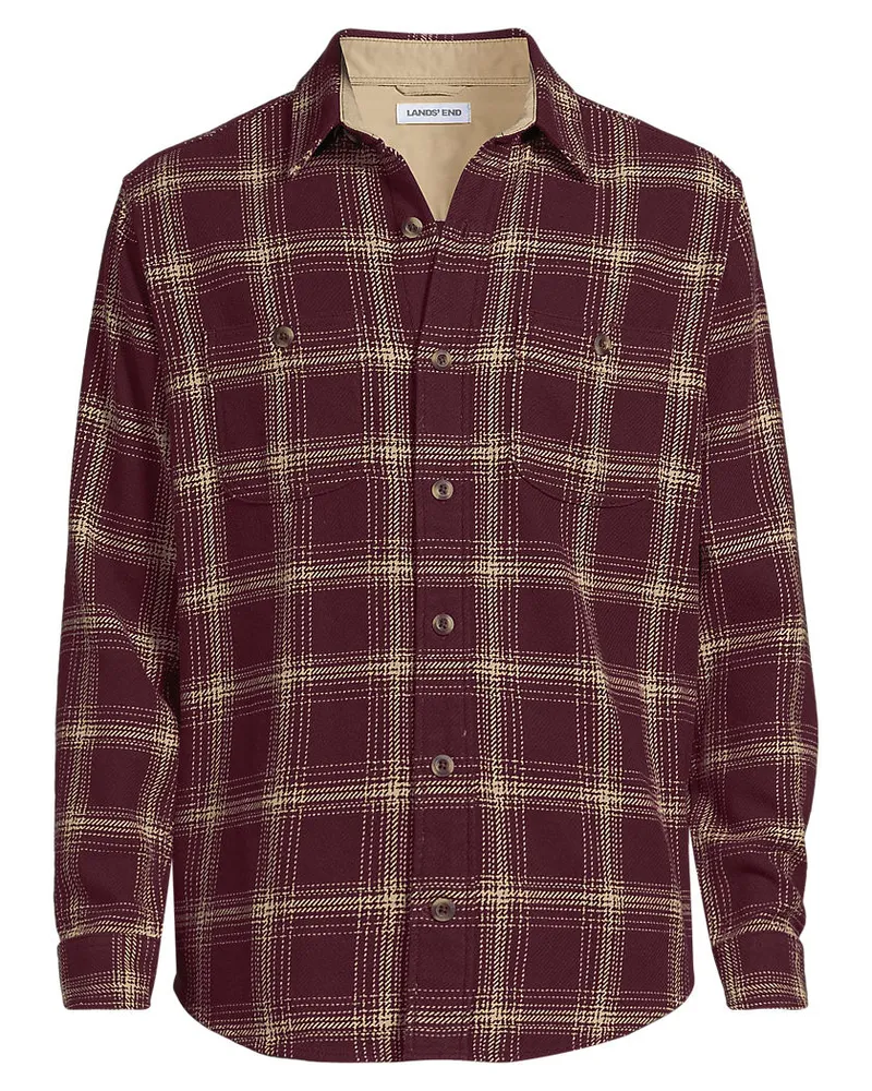 Lands' End Winter-Flanellhemd, Herren, Größe regular, Rot, Baumwolle, by Rot
