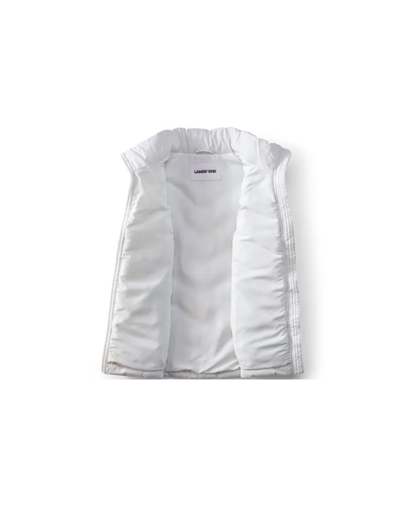 Lands' End Isolierte Steppweste FeatherFree, Damen, Größe plus, Weiß, Polyester, by Weiß