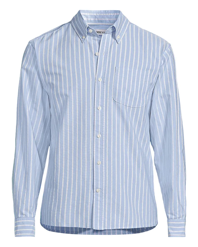 Lands' End Oxfordhemd Sail Rigger, Herren, Größe regular, Blau, Baumwolle, by Blau