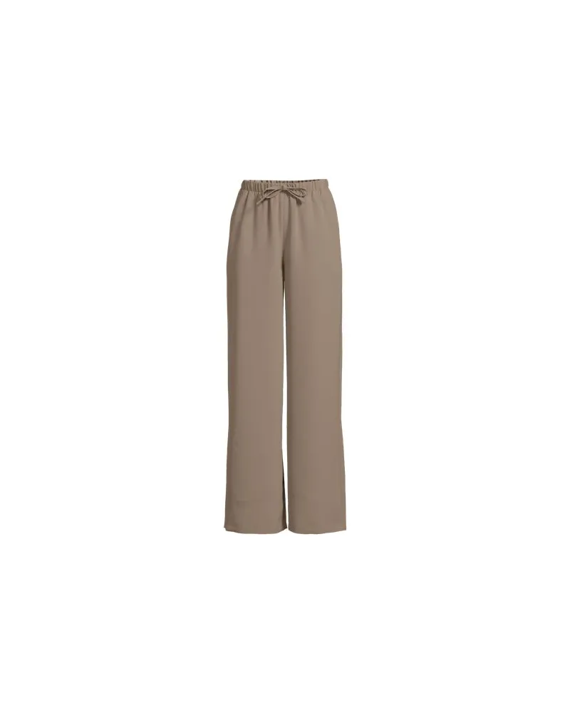 Lands' End Fließende Webhose mit Elastikbund, Damen, Größe petite, Braun, Polyester, by Braun