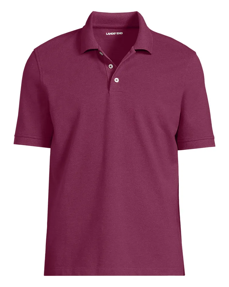 Lands' End Performance Piqué-Poloshirt, Herren, Größe regular, Rot, Baumwoll-Mischung, by Rot