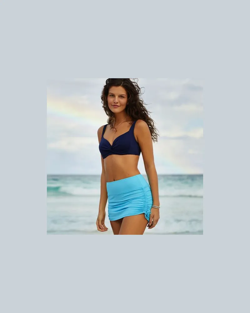 Lands' End Bikinitop CHLORRESISTENT in E-Cup, Damen, Größe regular, Blau, Elasthan/Nylon/Nylon-Mischung, by Blau