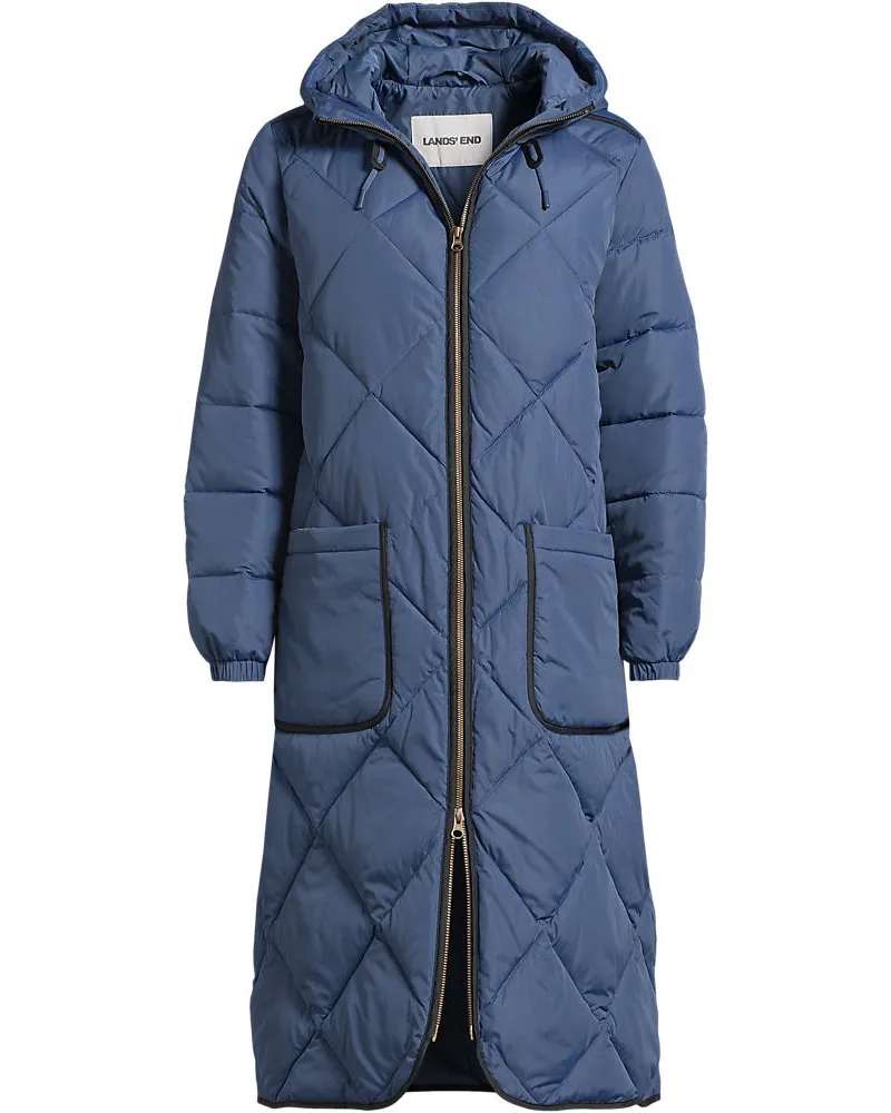 Lands' End Isolierter FeatherFree™ Steppmantel, Damen, Größe petite, Blau, by Blau