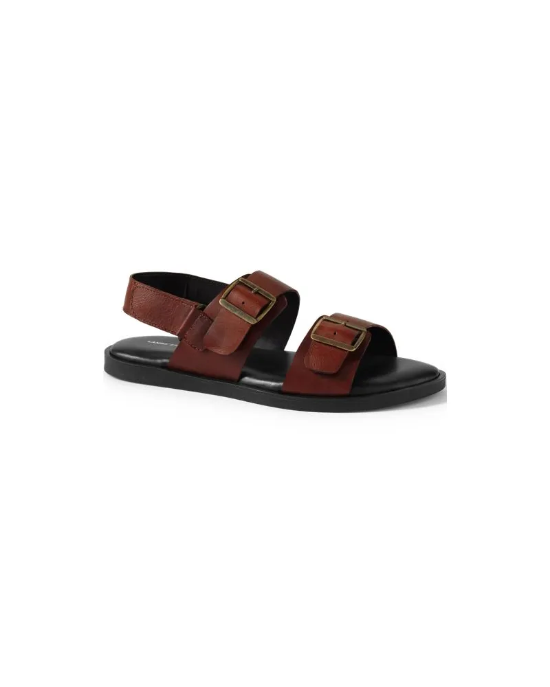 Lands' End Leder-Sandalen mit Schnallen und Fersenriemen, Herren, Größe regular, Braun, Leder, by Braun