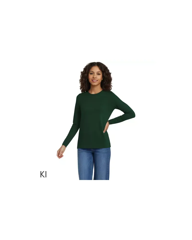 Lands' End Supima-Shirt, Langarm, Damen, Größe petite, Grün, Baumwolle, by Grün