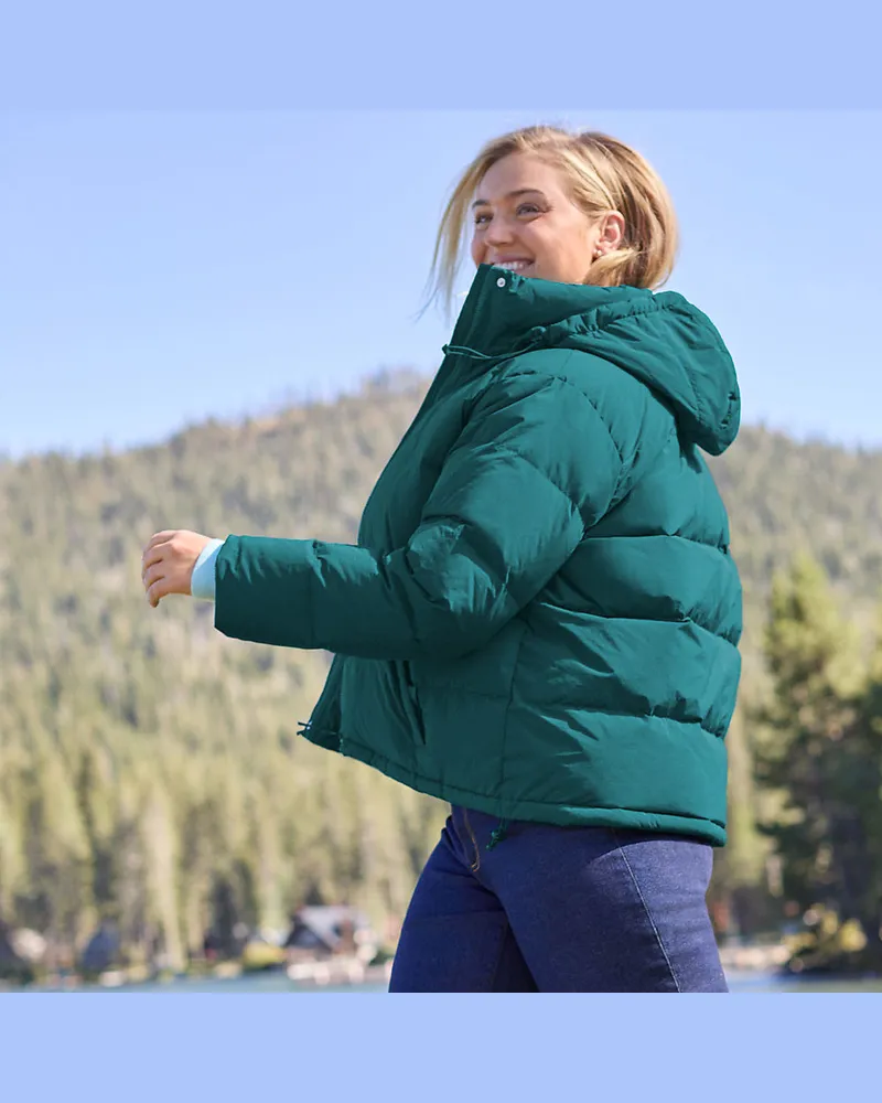 Lands' End Wasserabweisende Daunenjacke, Damen, Größe regular, Blau, Nylon, by Blau