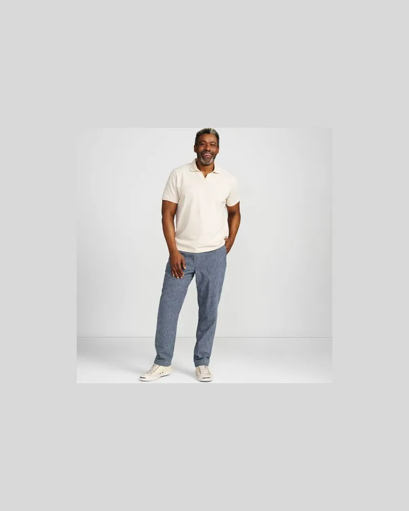 Lands' End Schlupfbund-Chino, Herren, Größe regular, Blau, Baumwolle/Leinen, by Blau