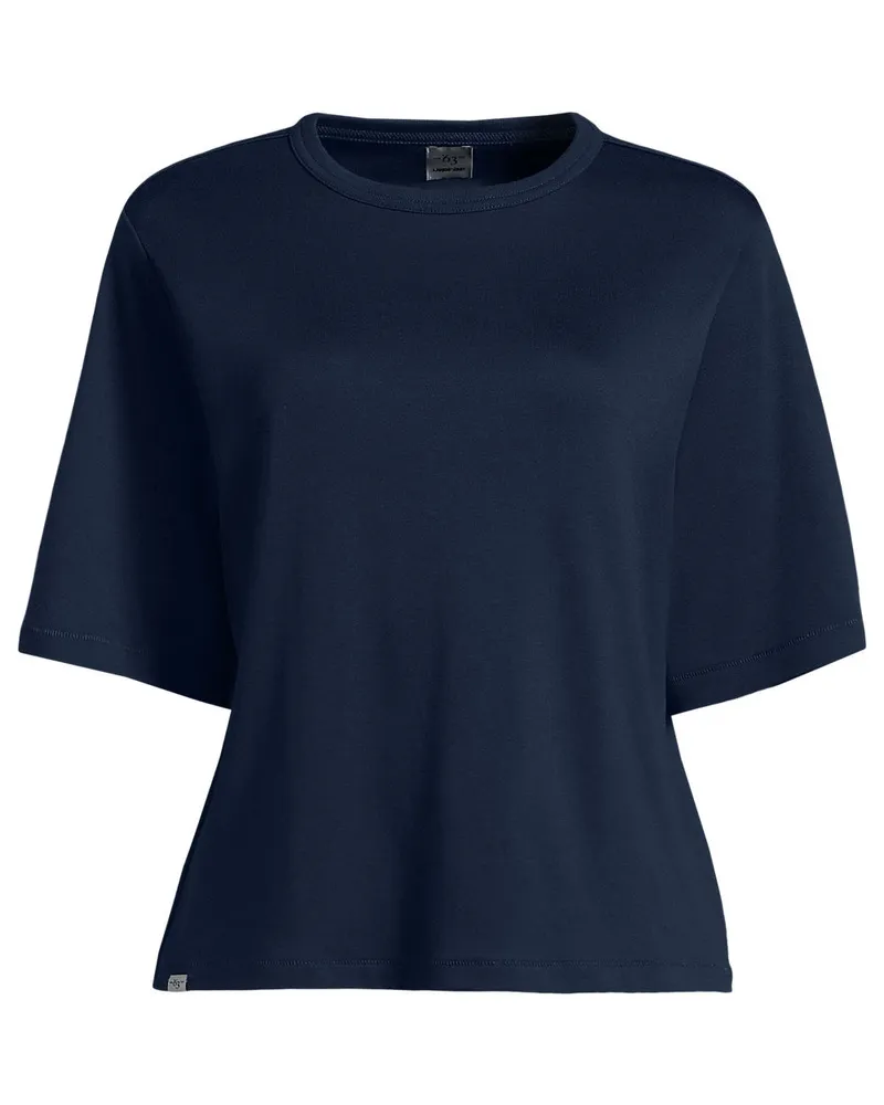 Lands' End Kastiges Supima Interlock-Shirt '63, Damen, Größe regular, Blau, Baumwolle, by Blau