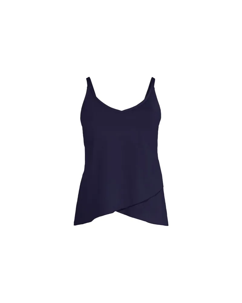 Lands' End Tankinitop mit Tulpensaum chlorresistent, Damen, Größe:44-46 regular, Blau, Nylon-Mischung, by Blau