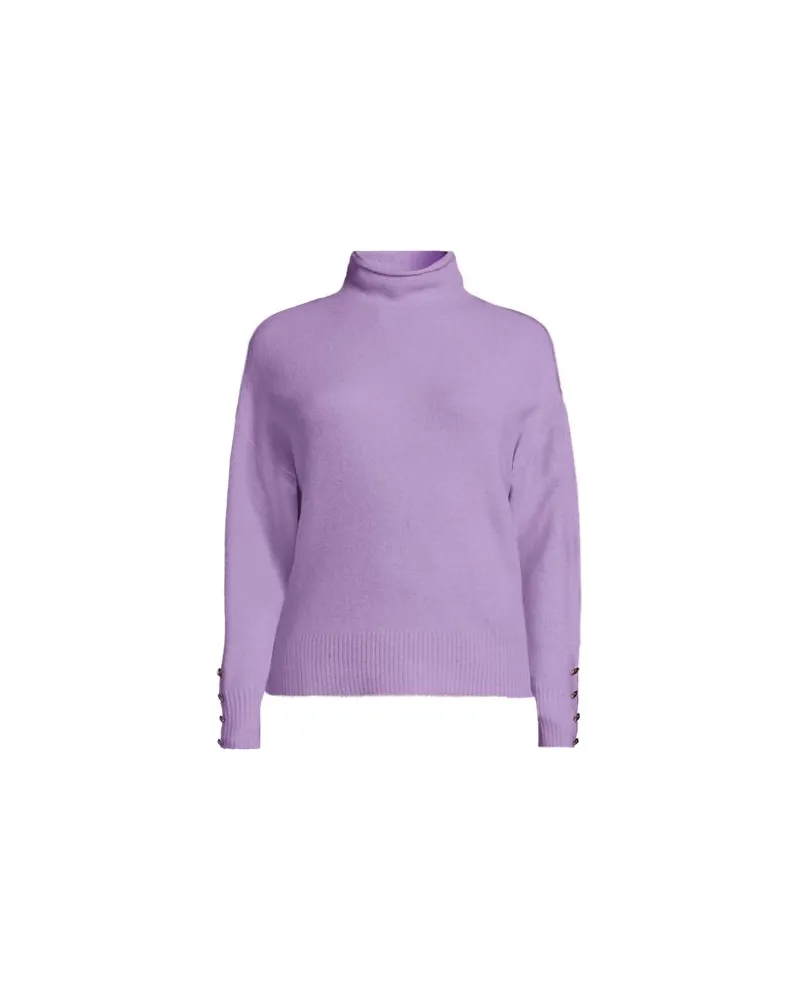 Lands' End Softer Stehkragenpullover mit Ärmelknöpfen, Damen, Größe:40-42 regular, Lila, Polyacryl/Woll-Mischung/Nylon-Mischung, by Lila
