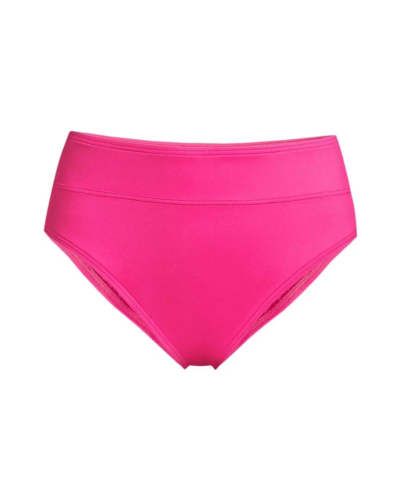 Lands' End Bikinihose mit hohem Beinausschnitt, Damen, Größe regular, Pink, Elasthan/Nylon-Mischung, by Pink