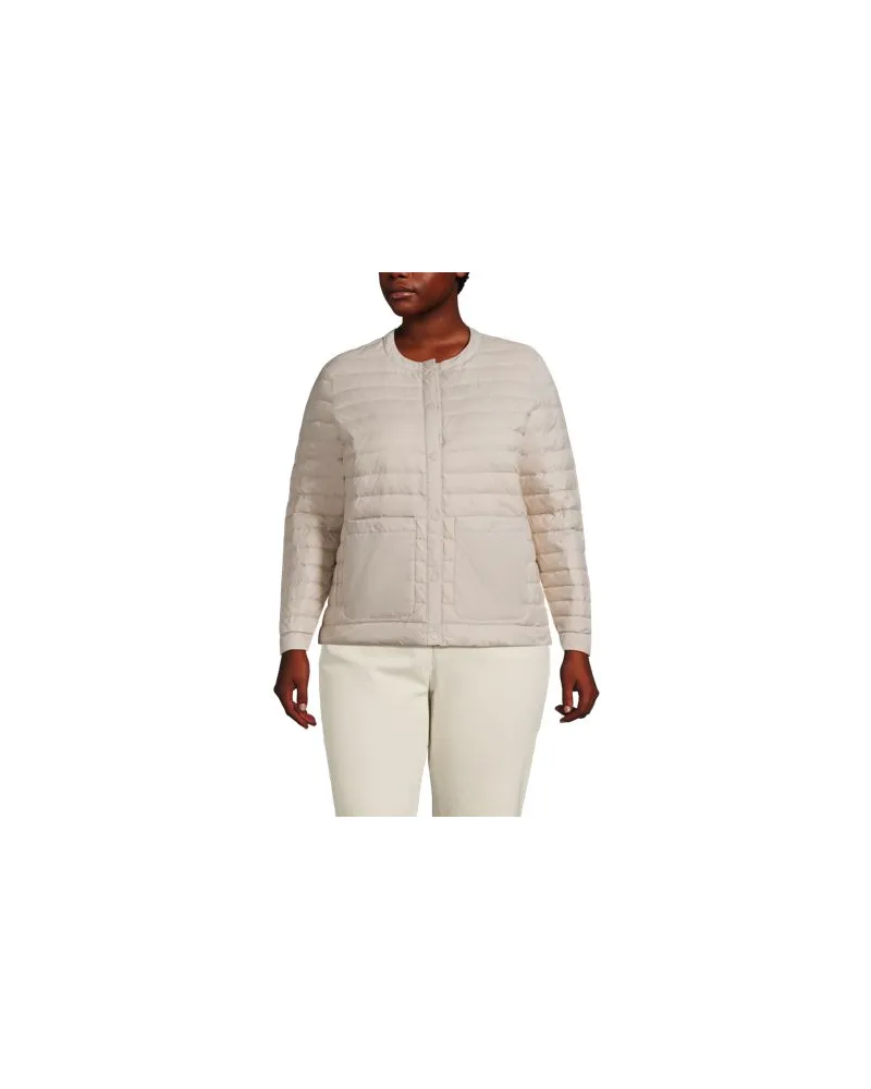 Lands' End Daunenjacke WANDERWEIGHT Verstaubar Ultraleicht, Damen, Größe plus, Schwarz, Nylon, by Schwarz