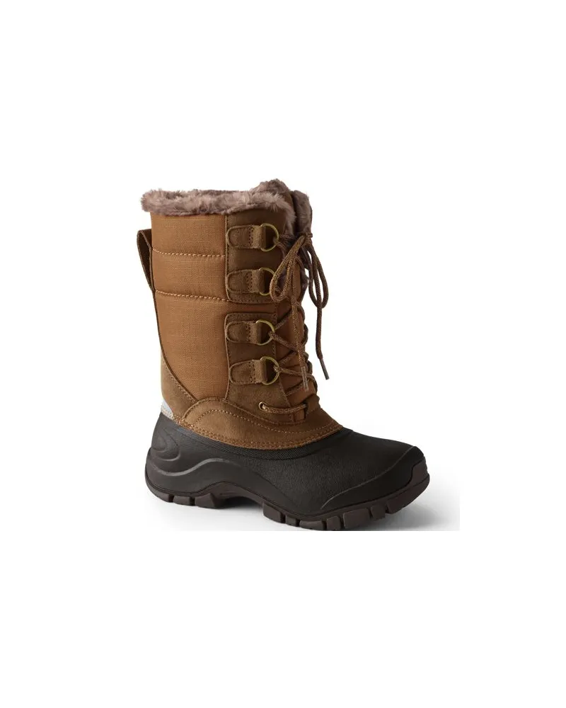 Lands' End Schneestiefel EXPEDITION, Damen, Größe:41H regular, Braun, Nylon/Leder/Gummi, by Braun