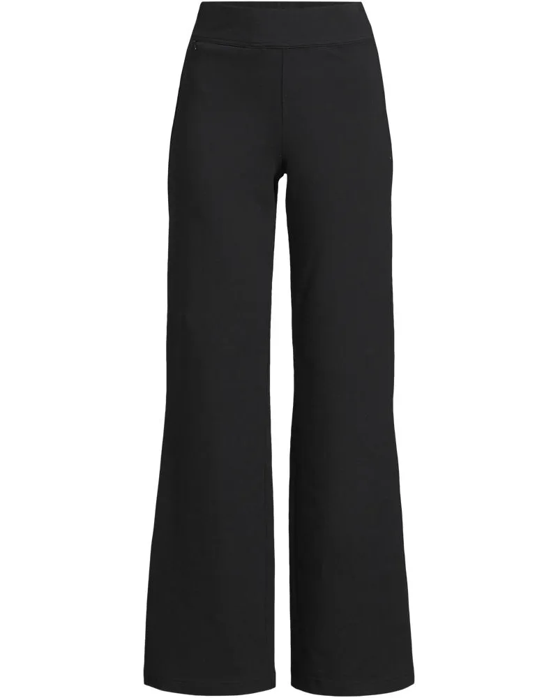 Lands' End Starfish High Waist Hose mit weitem Bein, Damen, Größe plus, Schwarz, Elasthan/Baumwoll-Mischung, by Schwarz