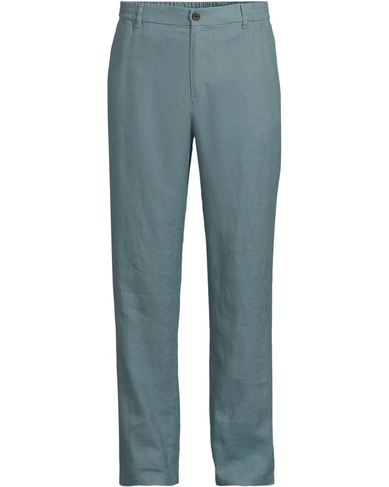 Lands' End Premium Reinleinen-Hose, Herren, Größe regular, Grün, Leinen, by Grün