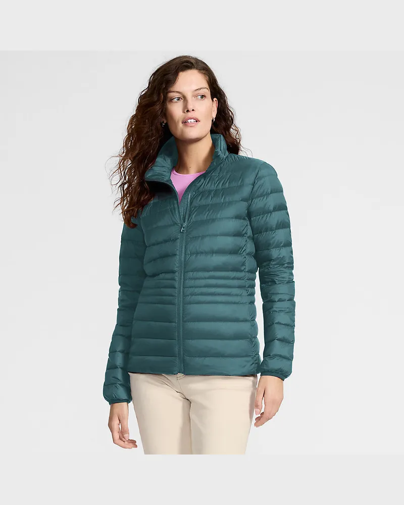 Lands' End Ultraleichte verstaubare Daunenjacke Wanderweight, Damen, Größe petite, Grün, Nylon, by Grün