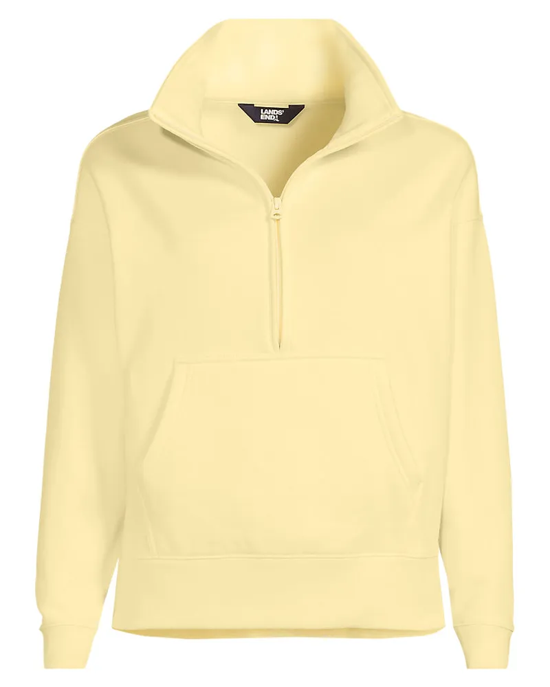 Lands' End Sweatshirt SERIOUS SWEATS mit Reißverschluss, Damen, Größe regular, Gelb, Baumwoll-Mischung/Polyester-Mischung, by Gelb