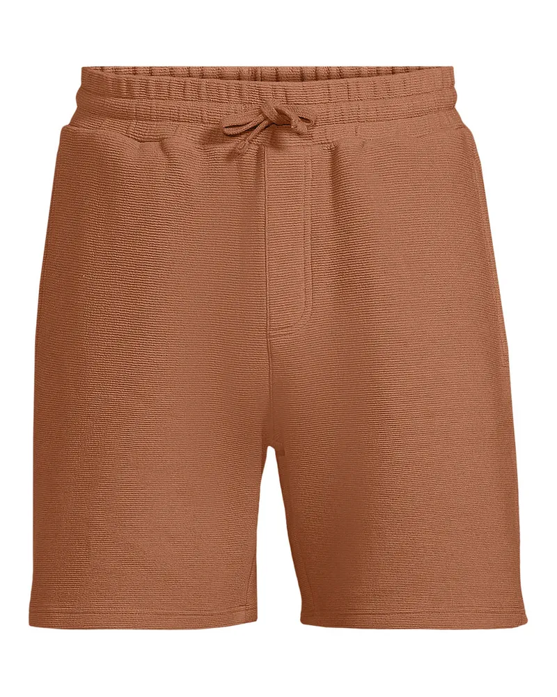 Lands' End Jersey-Shorts mit Struktur, Herren, Größe regular, Braun, Baumwolle/Polyester/Baumwoll-Mischung, by Braun