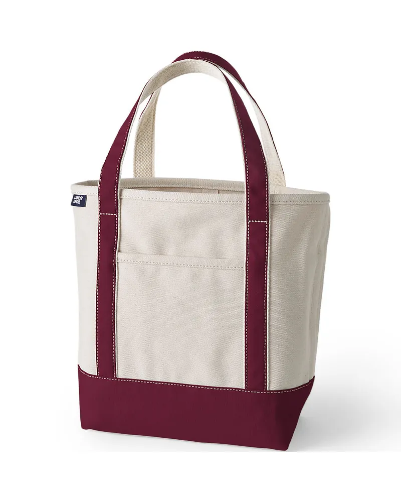 Lands' End MittelgroÃŸe offene Canvas-Tasche, Damen, GrÃ¶ÃŸe:null regular, WeiÃŸ, Baumwolle, by Weiãÿ