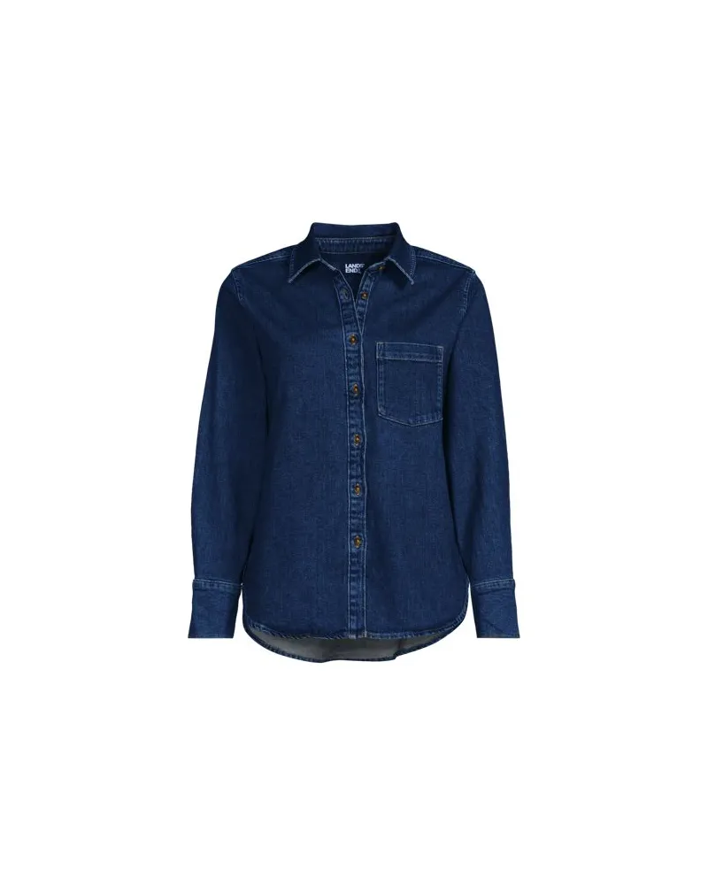 Lands' End Jeanshemd, Damen, Größe:44-46 petite, Blau, Baumwoll-Mischung, by Blau