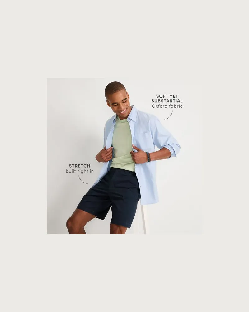 Lands' End Langarm-Oxfordhemd, Classic Fit, Herren, Größe:52-54 tall, Blau, Baumwolle, by Blau