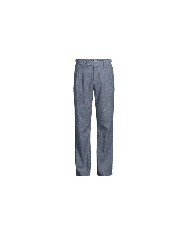 Lands' End Leinenmix-Bundfaltenhose, Herren, Größe regular, Blau, Leinen/Baumwoll-Mischung, by Blau