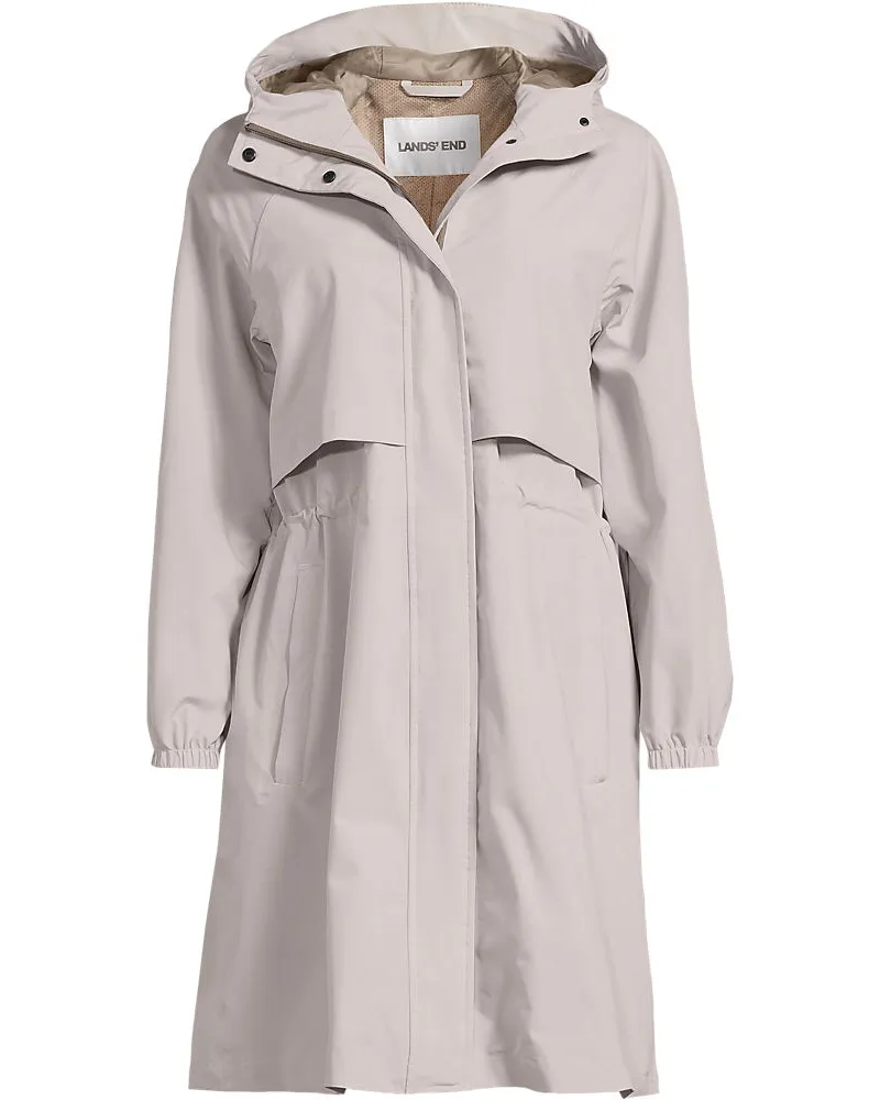 Lands' End Verstaubarer wasserdichter Squall Regenmantel, Damen, Größe plus, Beige, Polyester, by Beige