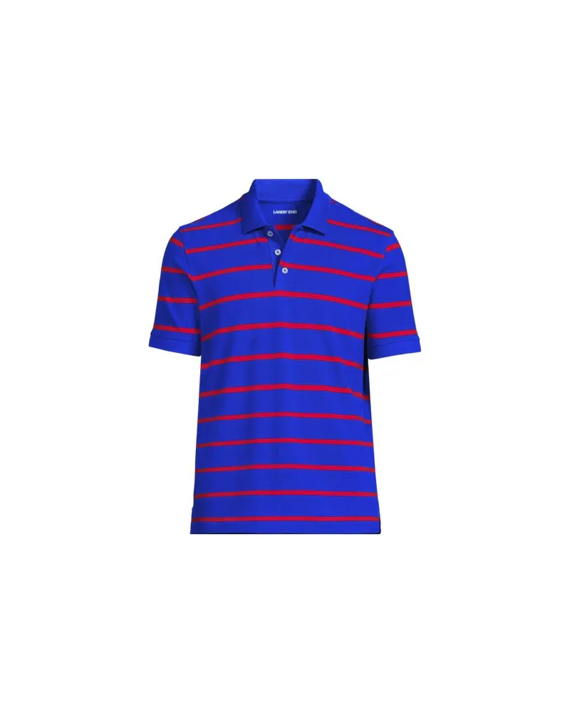 Lands' End Performance Piqué-Poloshirt, Herren, Größe regular, Blau, Baumwoll-Mischung, by Blau