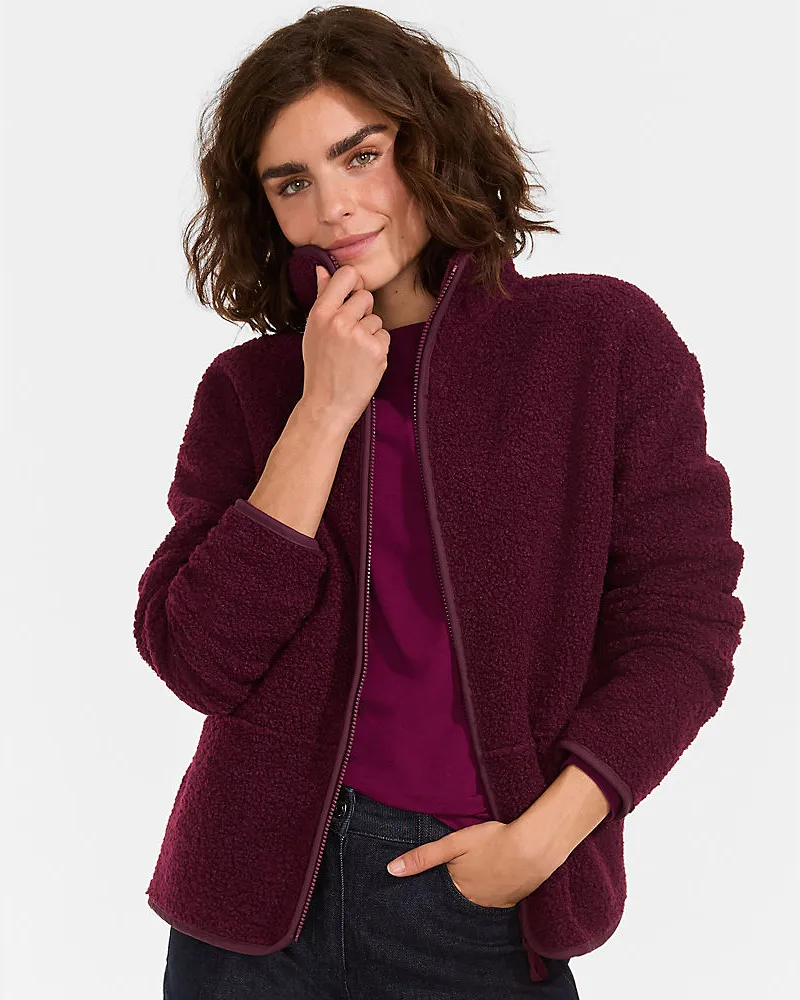 Lands' End Teddy-Jacke, Damen, Größe regular, Rot, Polyester, by Rot