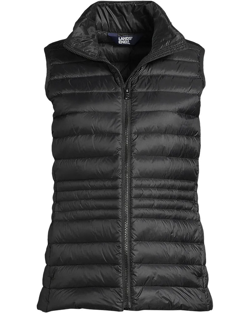 Lands' End Daunenweste WANDERWEIGHT Verstaubar Ultraleicht, Damen, Größe regular, Schwarz, Nylon, by Schwarz