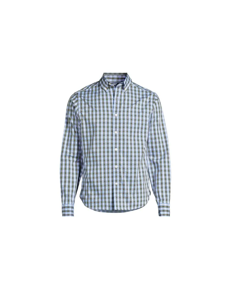 Lands' End Ultimativ-Hemd, Classic Fit, Herren, Größe:60 regular, Grün, Elasthan/Baumwoll-Mischung/Polyester-Mischung, by Grün