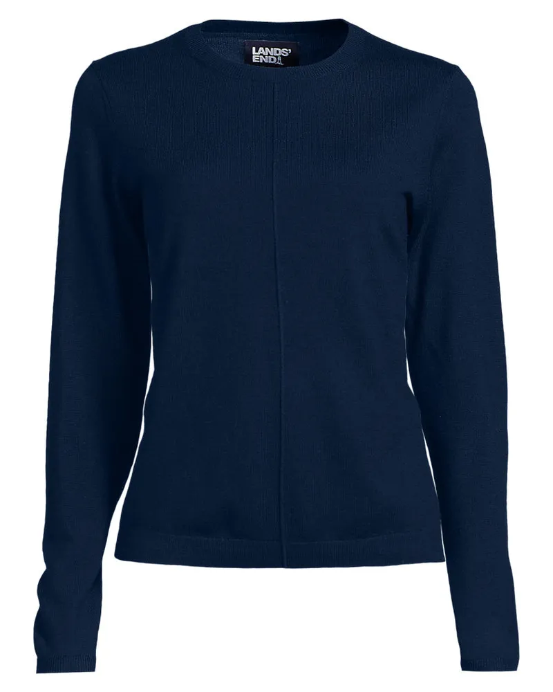 Lands' End Merino-Pullover, Damen, Größe petite, Blau, Wolle, by Blau