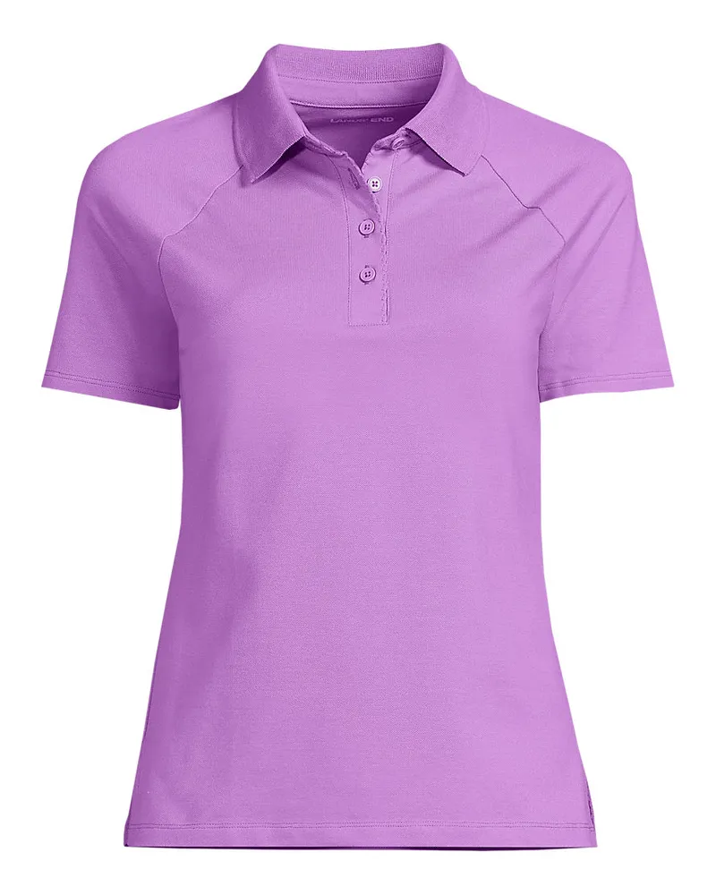 Lands' End Piqué-Poloshirt SLIM FIT mit kurzen Ärmeln, Damen, Größe plus, Pink, Baumwolle/Baumwoll-Mischung, by Pink