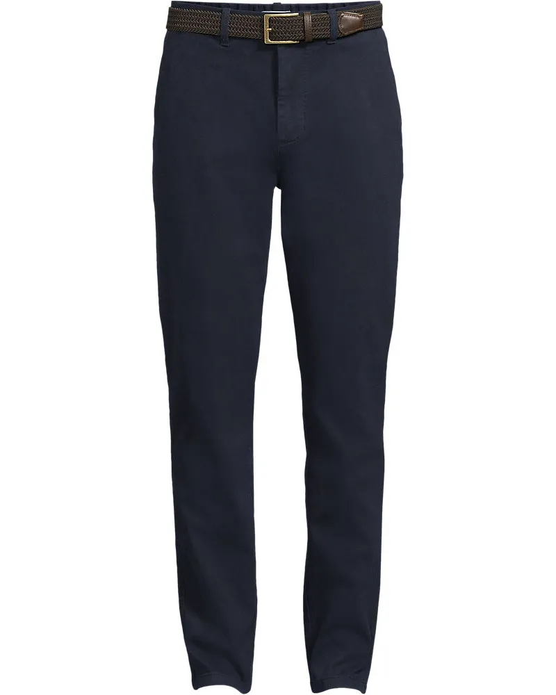 Lands' End Straight Fit Chinos mit Textur, Herren, Größe regular, Blau, Baumwolle/Lyocell (Viskose)/Baumwoll-Mischung, by Blau