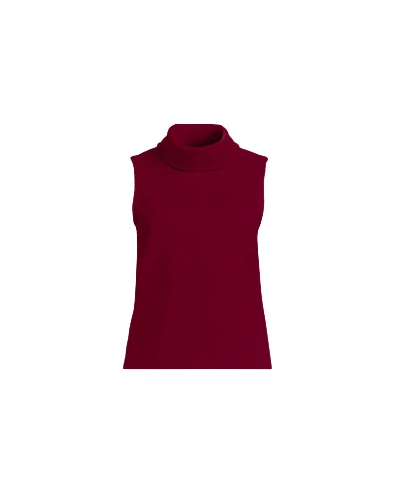 Lands' End Softes ärmelloses Jersey-Rollkragenshirt, Damen, Größe regular, Rot, Baumwolle/Polyester/Baumwoll-Mischung, by Rot