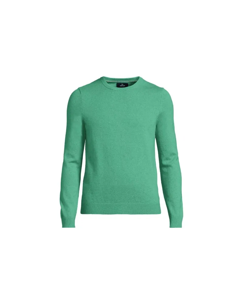 Lands' End Kaschmirpullover mit rundem Ausschnitt, Herren, Größe:48-50 regular, Grün, Kaschmir, by Grün