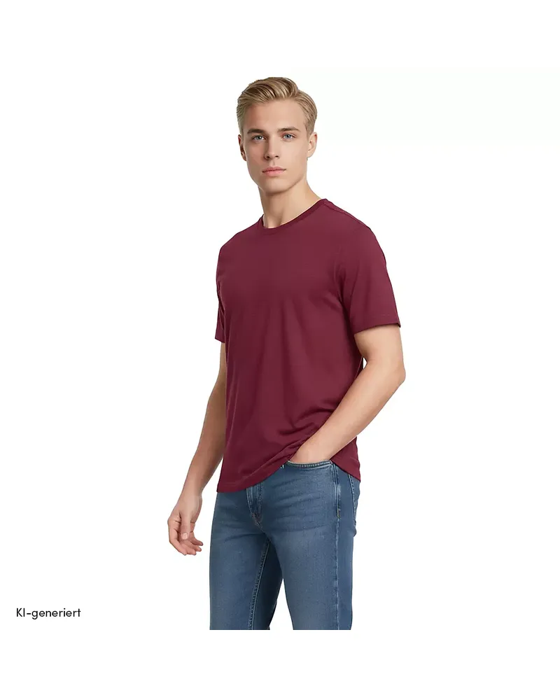 Lands' End Super-T Kurzarm-Shirt, Classic Fit, Herren, Größe regular, Rot, Baumwolle, by Rot