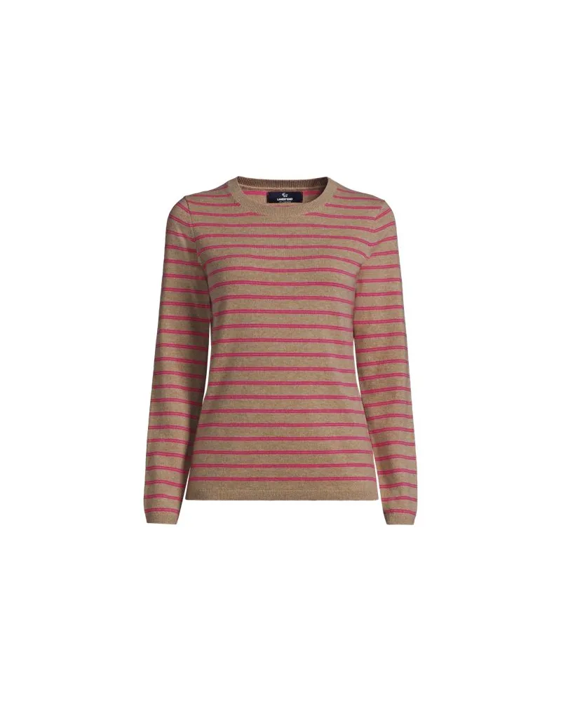 Lands' End Kaschmir-Pullover mit rundem Ausschnitt, Damen, Größe plus, Beige, Kaschmir, by Beige
