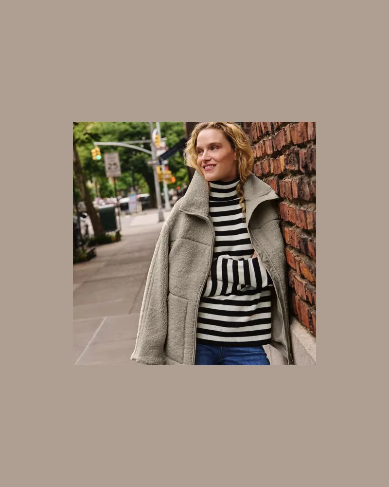Lands' End Teddyjacke, Damen, Größe:32-34 regular, Braun, Polyester, by Braun