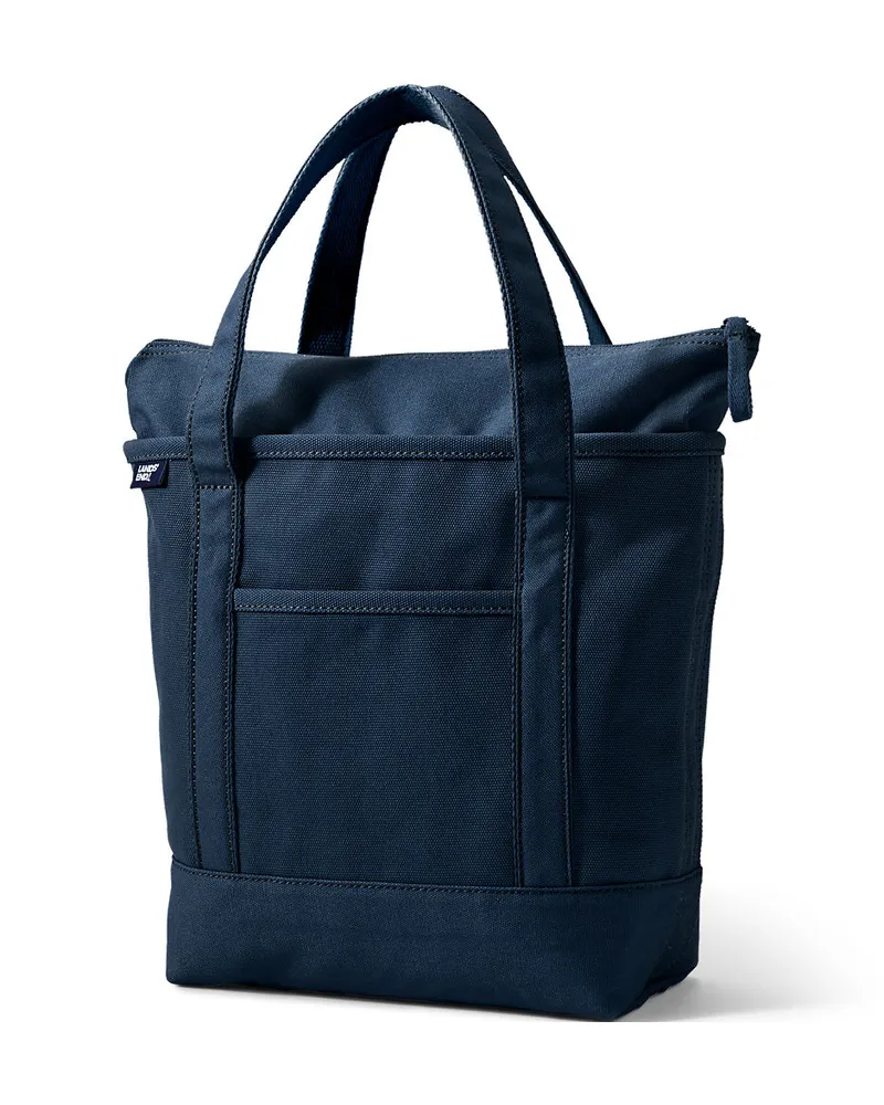 Lands' End Mittelgroße farbige Canvastasche mit Reißverschluss, Damen, Größe:null regular, Blau, Baumwolle, by Blau