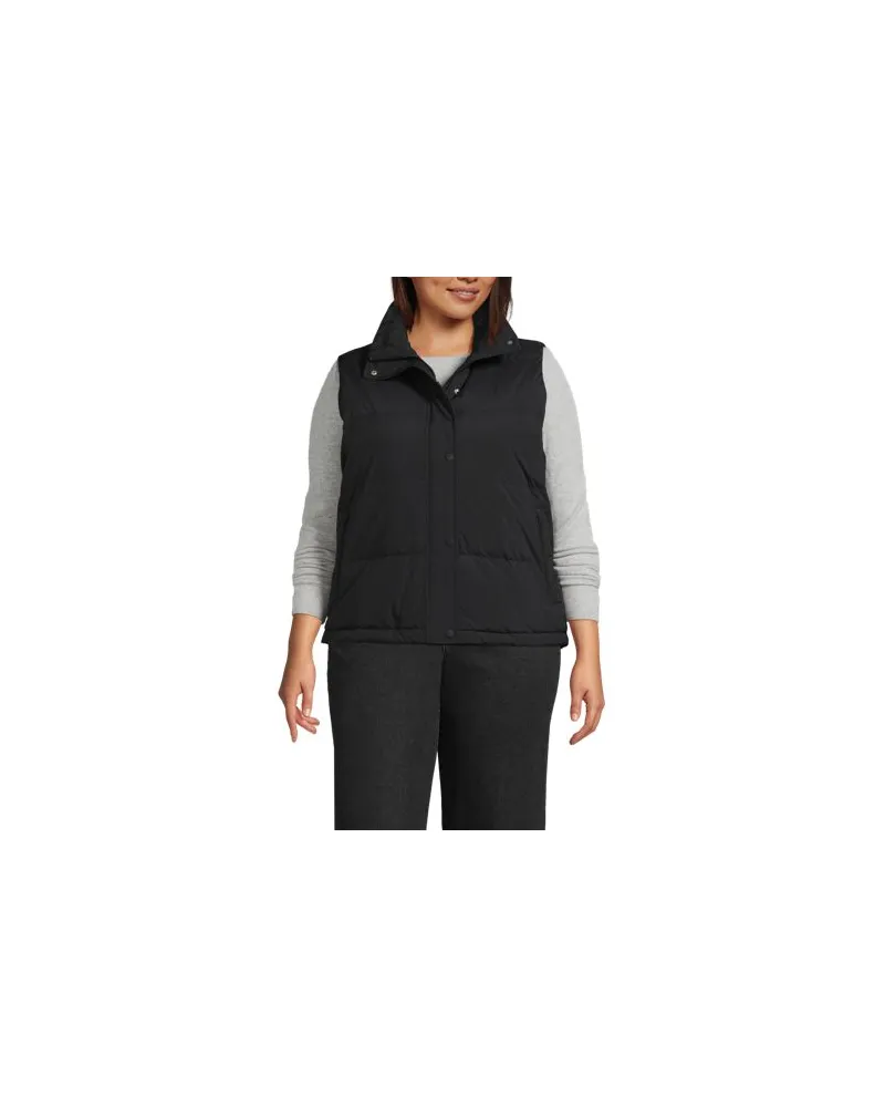 Lands' End Wasserabweisende Daunenweste, Damen, Größe plus, Schwarz, Nylon, by Schwarz