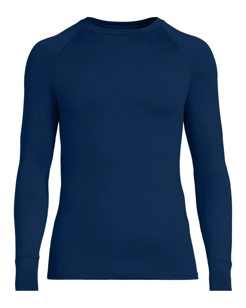 Lands' End Thermaskin Unterhemd, Heat Edition, Herren, Größe regular, Blau, Elasthan/Polyester-Mischung, by Blau