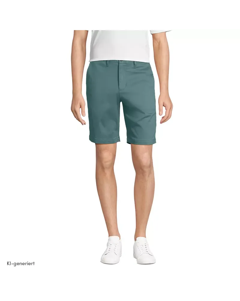Lands' End Chino-Shorts mit Stretch, Classic Fit, Herren, Größe regular, Grün, Baumwoll-Mischung, by Grün